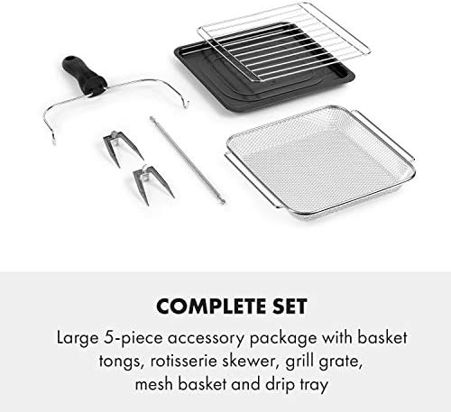 KLARSTEIN AeroVital Cube Chef   Friteuse sans huile, Air fryer, 1700 W, technologie DuoHeating, volume de 14L, 16 programmes, écran tactile, durée: environ 10h, thermostat: 50 220 °C, Inox, Noir : Cuisine et Maison