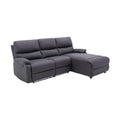 Canapé d’angle droit relax électrique en tissu gris foncé