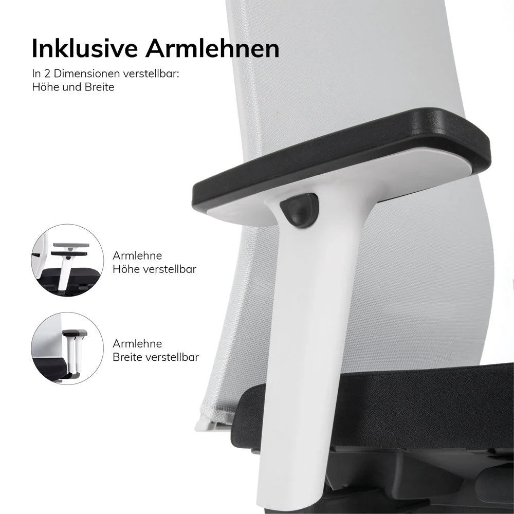 Fauteuil de bureau ergonomique Agilis Matrix MT12 à dossier en maille et inclinaison lente, édition spéciale, noir pur (édition 2025).
