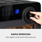 KLARSTEIN AeroVital Cube Chef   Friteuse sans huile, Air fryer, 1700 W, technologie DuoHeating, volume de 14L, 16 programmes, écran tactile, durée: environ 10h, thermostat: 50 220 °C, Inox, Noir : Cuisine et Maison