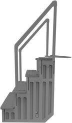 Marches antidérapantes Aqua Select pour piscines hors sol | Bleues | Pour piscines hors sol | Installation possible sur des terrasses de 122 à 137 cm de hauteur | Échelle de sécurité supportant jusqu'à 113 kg