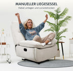 Fauteuil inclinable FLEXISPOT XC6, canapé pivotant à bascule, fauteuil TV avec dossier réglable, fauteuil inclinable pour chambre, salon et home cinéma (beige)