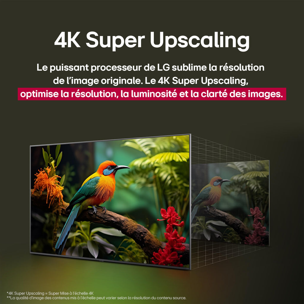 LG TV QNED AI 2025 | 43QNED8E | 43'' (108cm) | 4K UHD | HDR10 | webOS 25 | Télécommade AI Magic Remote | Alexa, Google Assistant | Netflix Disney+ CAN