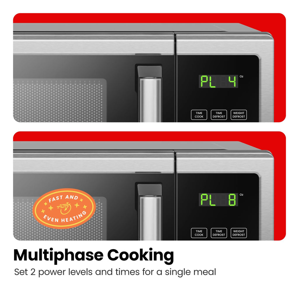 Micro-ondes de comptoir en acier inoxydable Chefman Essentials 2025