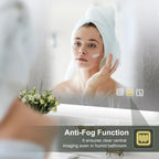Miroir de salle de bain S'bagno avec éclairage 1200 x 700 mm, IP44, LED, Bluetooth, antibuée, 3 couleurs de lumière (3 000 K, 4 000 K, 6 500 K), intensité variable, mémoire, vertical ou horizontal. Miroirs de salle de bain avec LED.