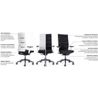 Fauteuil de bureau ergonomique Agilis Matrix MT12 à dossier en maille et inclinaison lente, édition spéciale, noir pur (édition 2025).